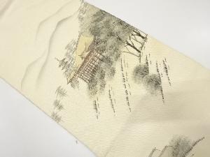 金通し　手描き　清水寺模様　名古屋帯